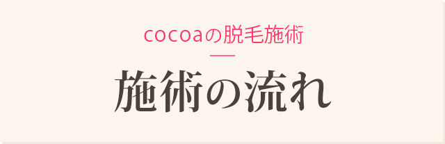 Cocoaの脱毛 施術の流れ
